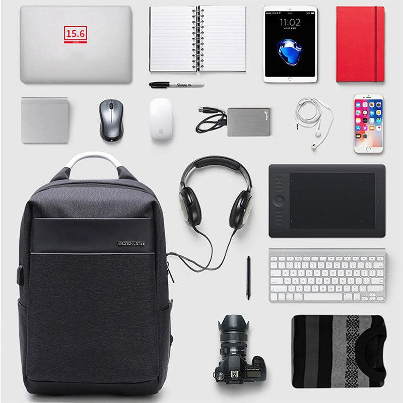 Arctic Hunter 21L Slim Laptop Shoulder Backpack for Men and Women - Water-Resistant, Built-in USB Daypack for Travel (B00218)