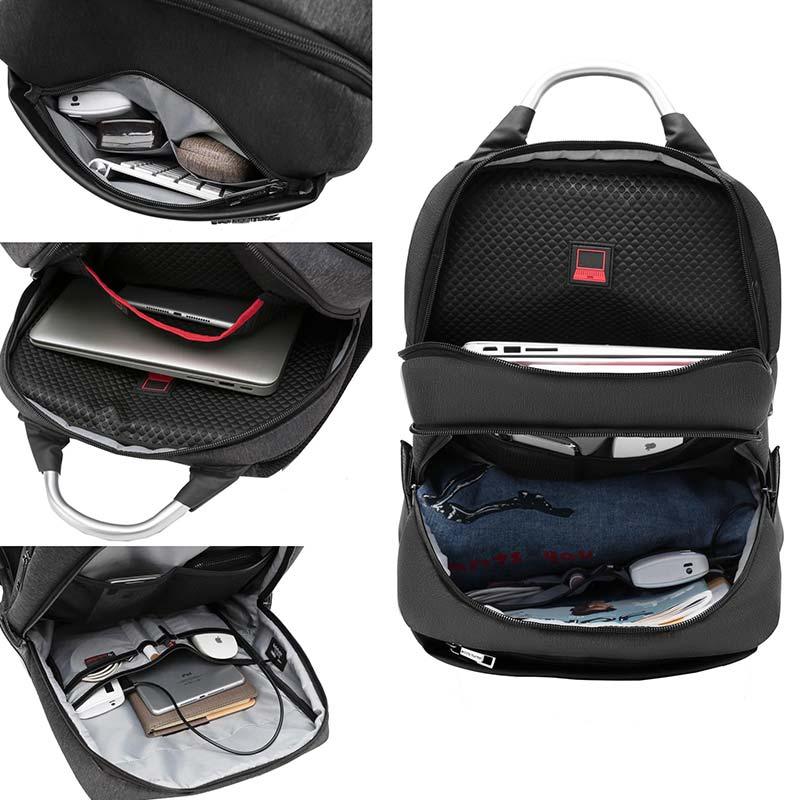 Arctic Hunter 21L Slim Laptop Shoulder Backpack for Men and Women - Water-Resistant, Built-in USB Daypack for Travel (B00218)