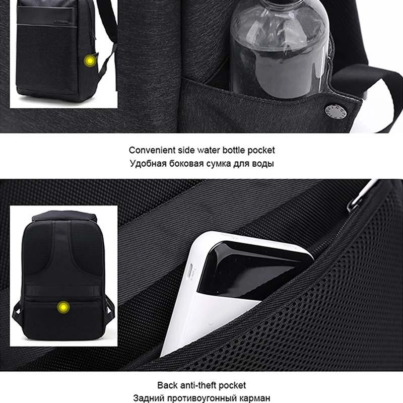 Arctic Hunter 21L Slim Laptop Shoulder Backpack for Men and Women - Water-Resistant, Built-in USB Daypack for Travel (B00218)