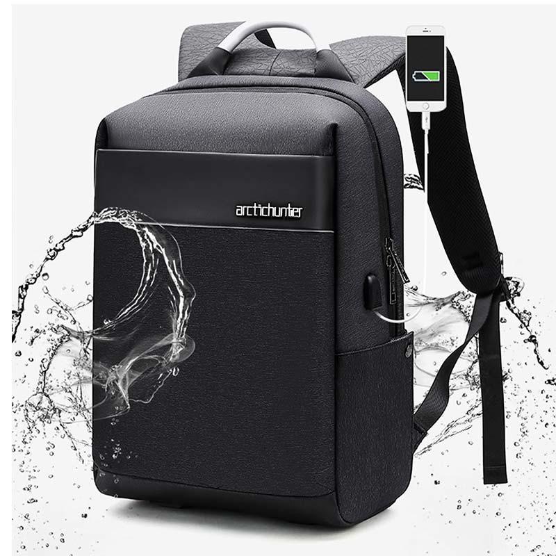 Arctic Hunter 21L Slim Laptop Shoulder Backpack for Men and Women - Water-Resistant, Built-in USB Daypack for Travel (B00218)