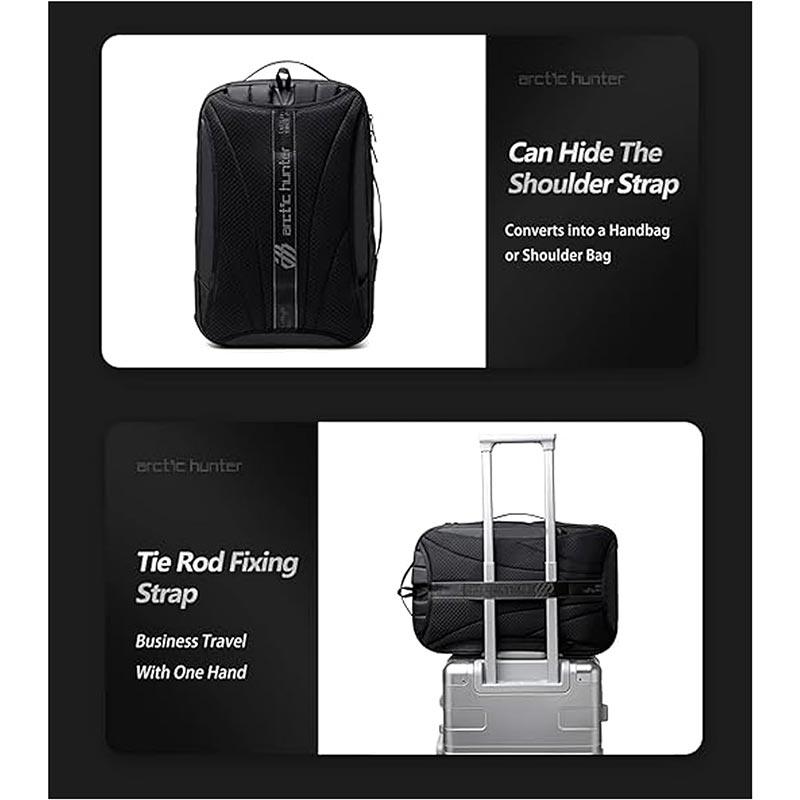 Arctic Hunter Semi Hard Expandable Laptop Backpack with Built in TSA lock and USB port Water Resistant 15.6 inch Unisex Gaming Backpack for Travel, Office and Business, B00487