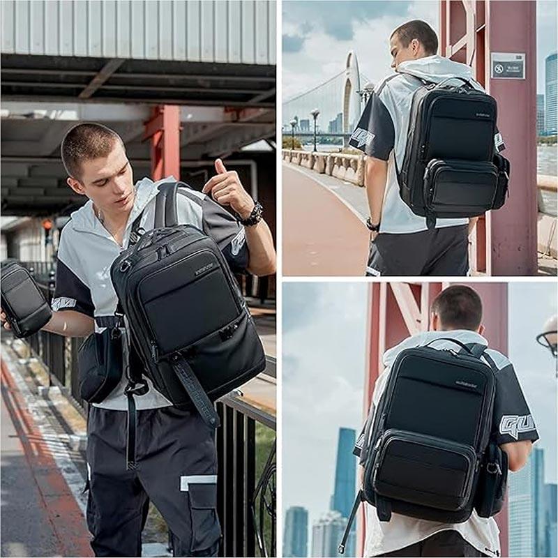 Arctic Hunter Semi Hard Expandable Laptop Backpack with Built in TSA lock and USB port Water Resistant 15.6 inch Unisex Gaming Backpack for Travel, Office and Business, B00487