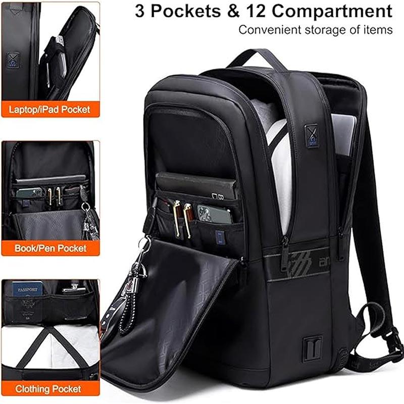 Arctic Hunter Semi Hard Expandable Laptop Backpack with Built in TSA lock and USB port Water Resistant 15.6 inch Unisex Gaming Backpack for Travel, Office and Business, B00487