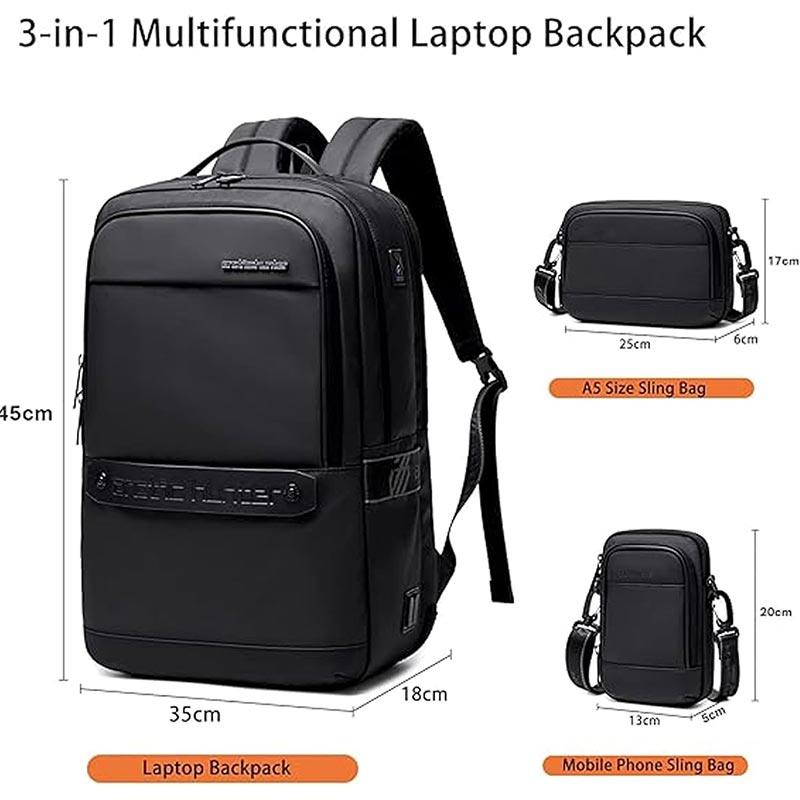 Arctic Hunter Semi Hard Expandable Laptop Backpack with Built in TSA lock and USB port Water Resistant 15.6 inch Unisex Gaming Backpack for Travel, Office and Business, B00487