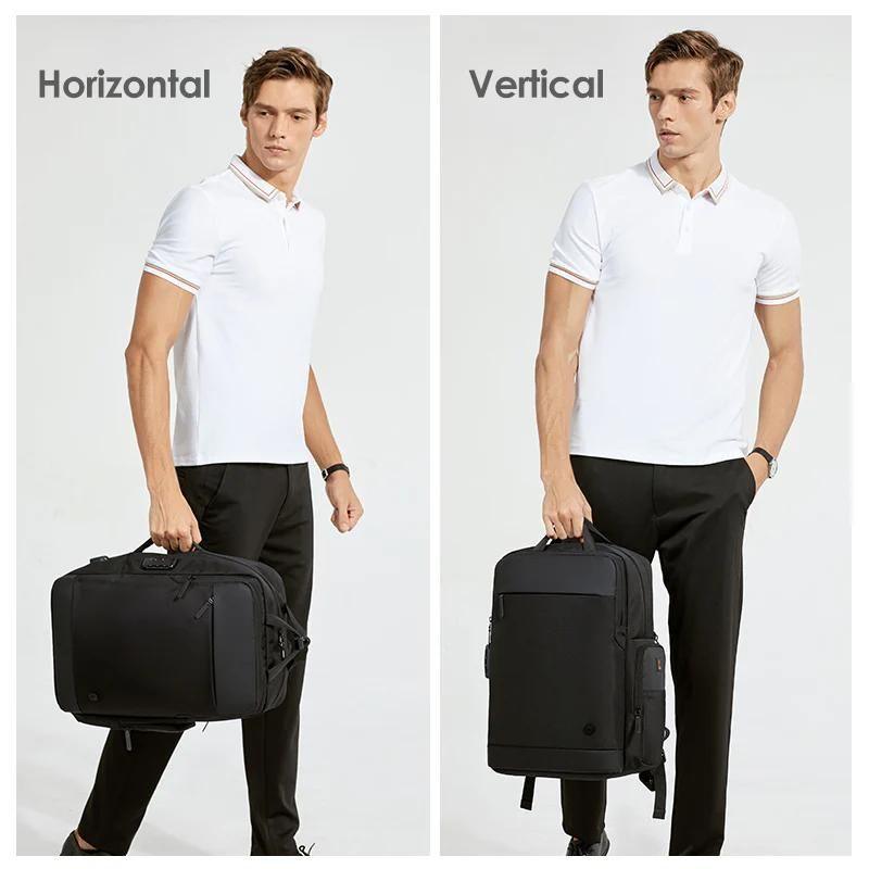 Arctic Hunter Golden Wolf 17-Inch Water-Resistant Anti-Theft Travel Daypack with USB Port and Combination Lock for Unisex, Model GB00397 Black