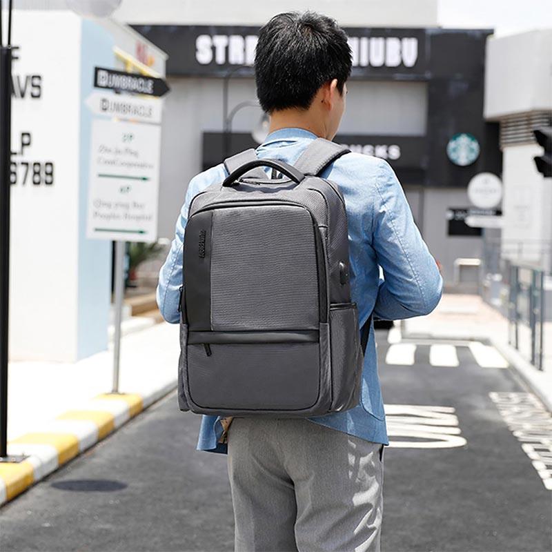 Arctic Hunter Casual Travel Backpack - Water-Resistant Unisex School College Bag with Built-In USB Port and Laptop Compartment for Men and Women, B00120C Black