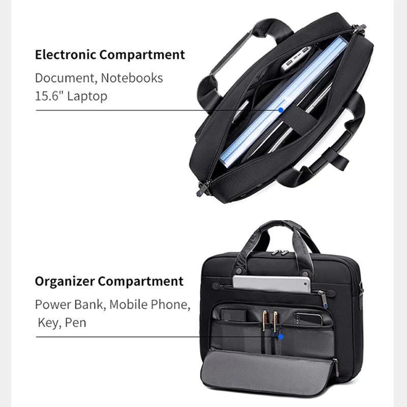 Arctic Hunter Office Laptop Bag - 15.6 Inch Water Resistant, Anti-Theft Messenger Bag with 4 Zipper Pockets and Adjustable Shoulder Strap for Men and Women, GW00017