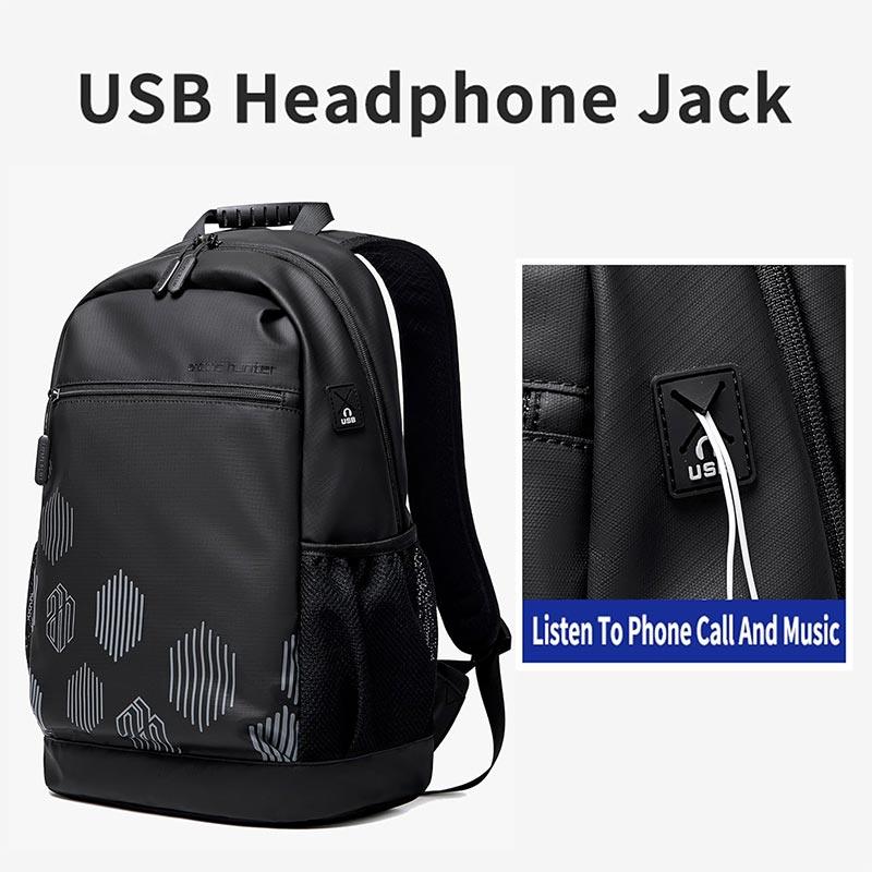 Arctic Hunter Water-Resistant Casual Backpack with USB Port for Unisex - Ideal for College, Travel, and Business B00489
